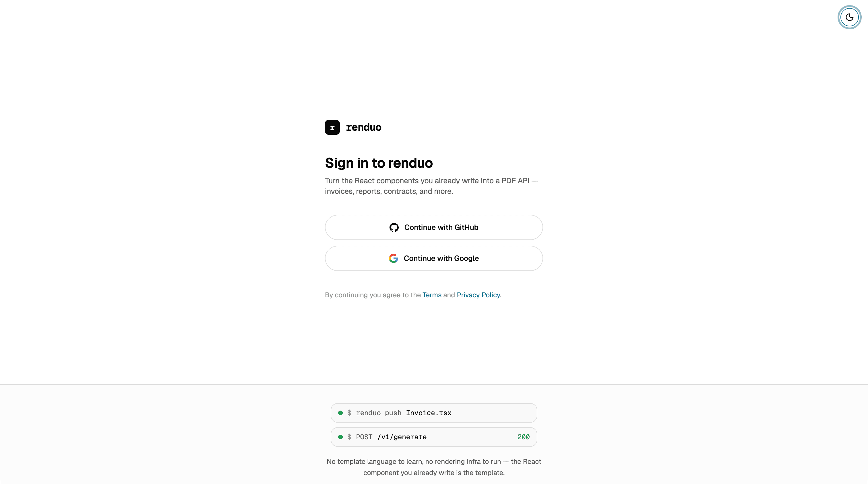 Renduo — dashboard.png screenshot