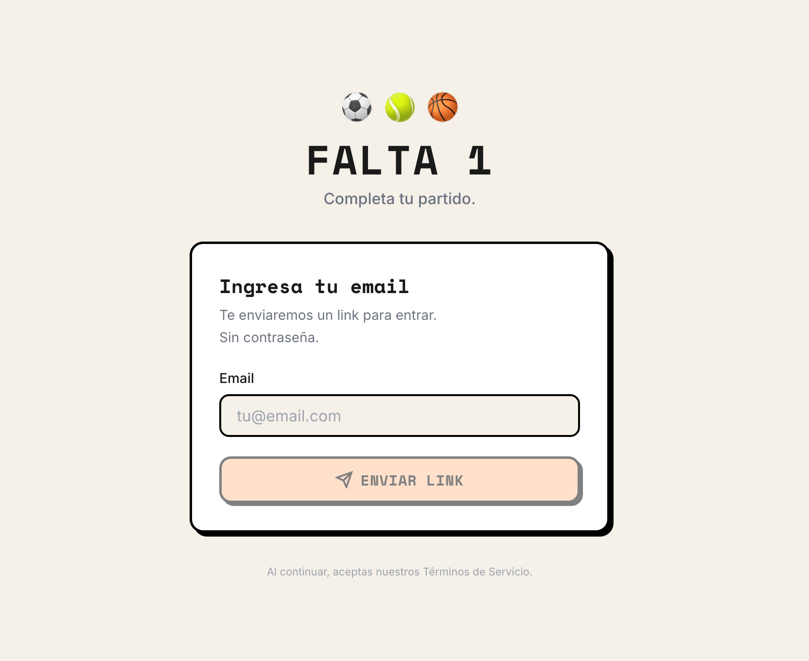 Falta 1 — project screenshot